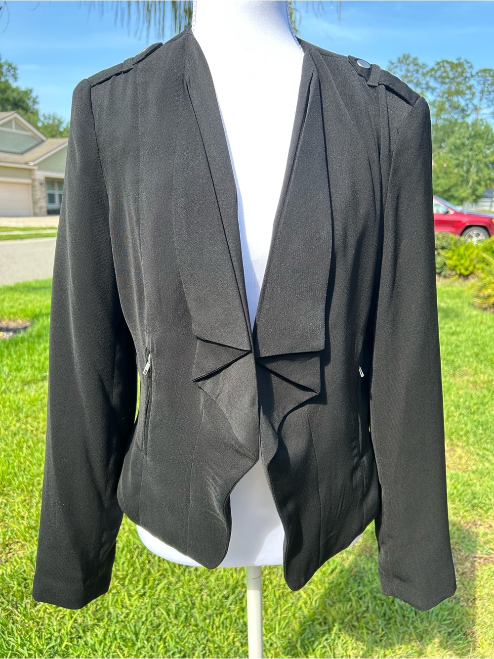 NWOT🌸Black Women's Open-Front Blazer Jacket